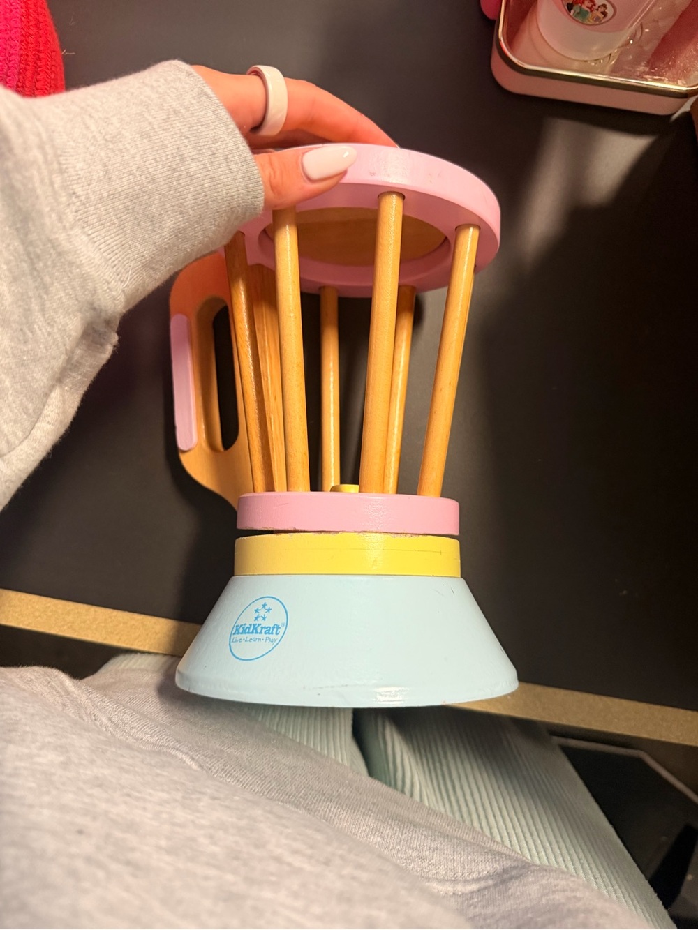 KidKraft Pastel Wooden Lantern Toy - Pink, Yellow & Blue